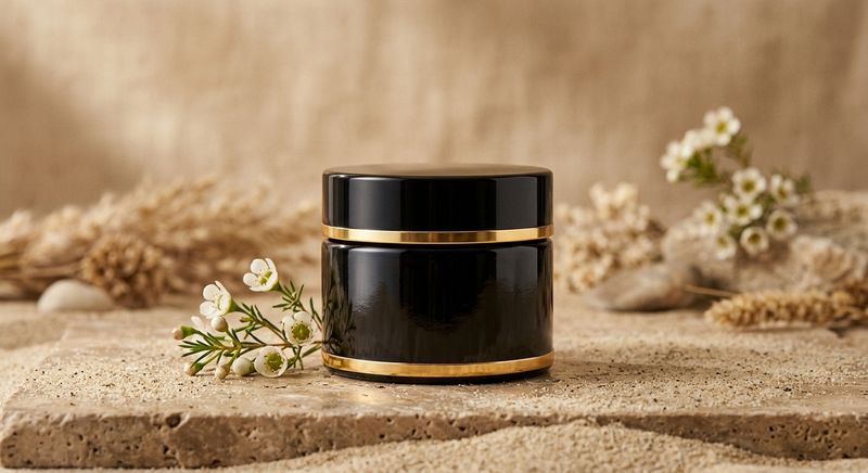 Obsidian Glass Jar with 24K Gold Trim, 50ml